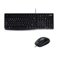 Kit De Teclado Y Mouse Logitech Mk120, Alámbrico, Usb, Negro (Español)