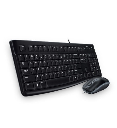 Kit De Teclado Y Mouse Logitech Mk120, Alámbrico, Usb, Negro (Español)