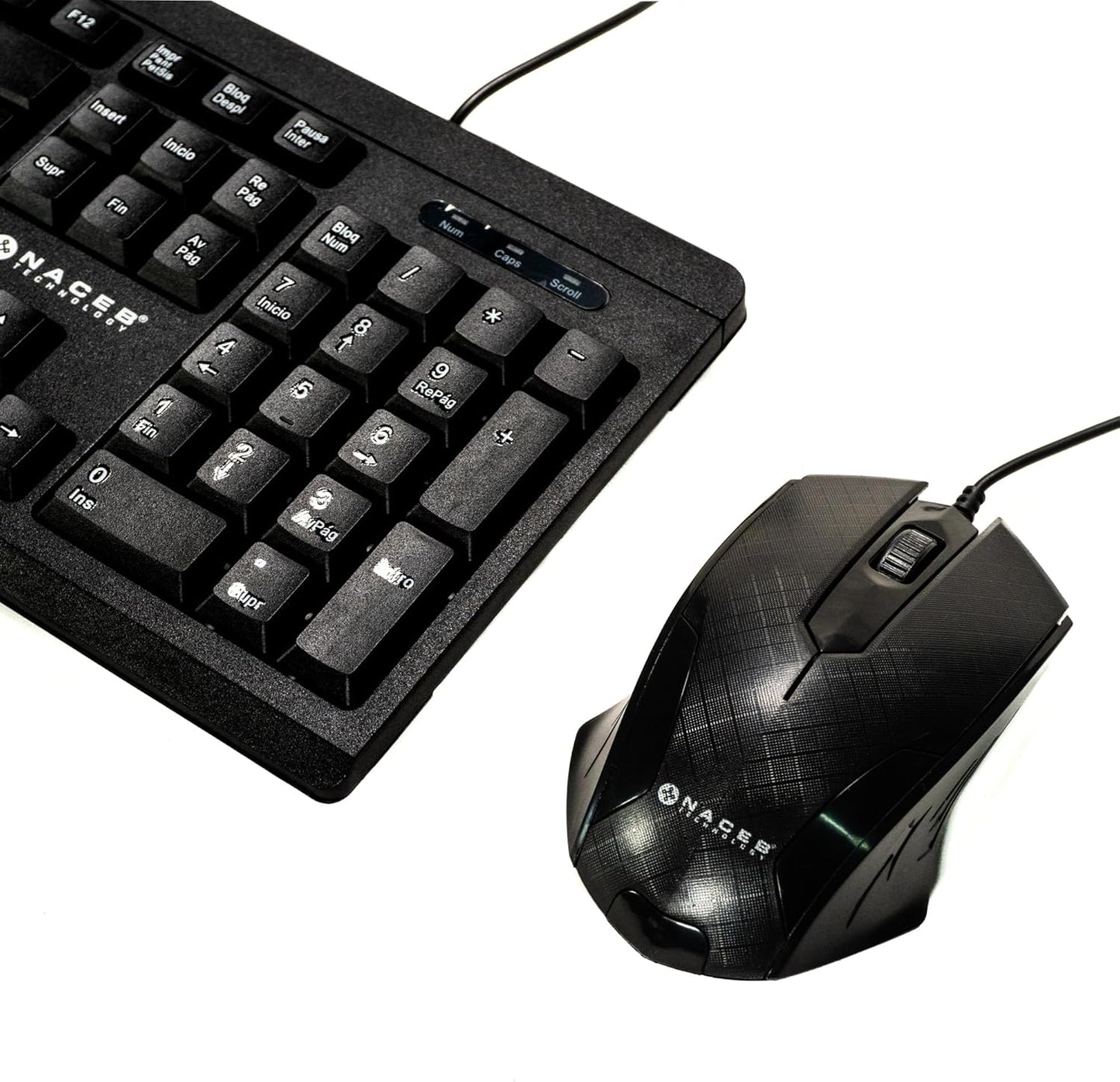 Kit Teclado Mouse Bocinas Naceb (Na-228N) Multimedia,Usb2.0,Color Negro