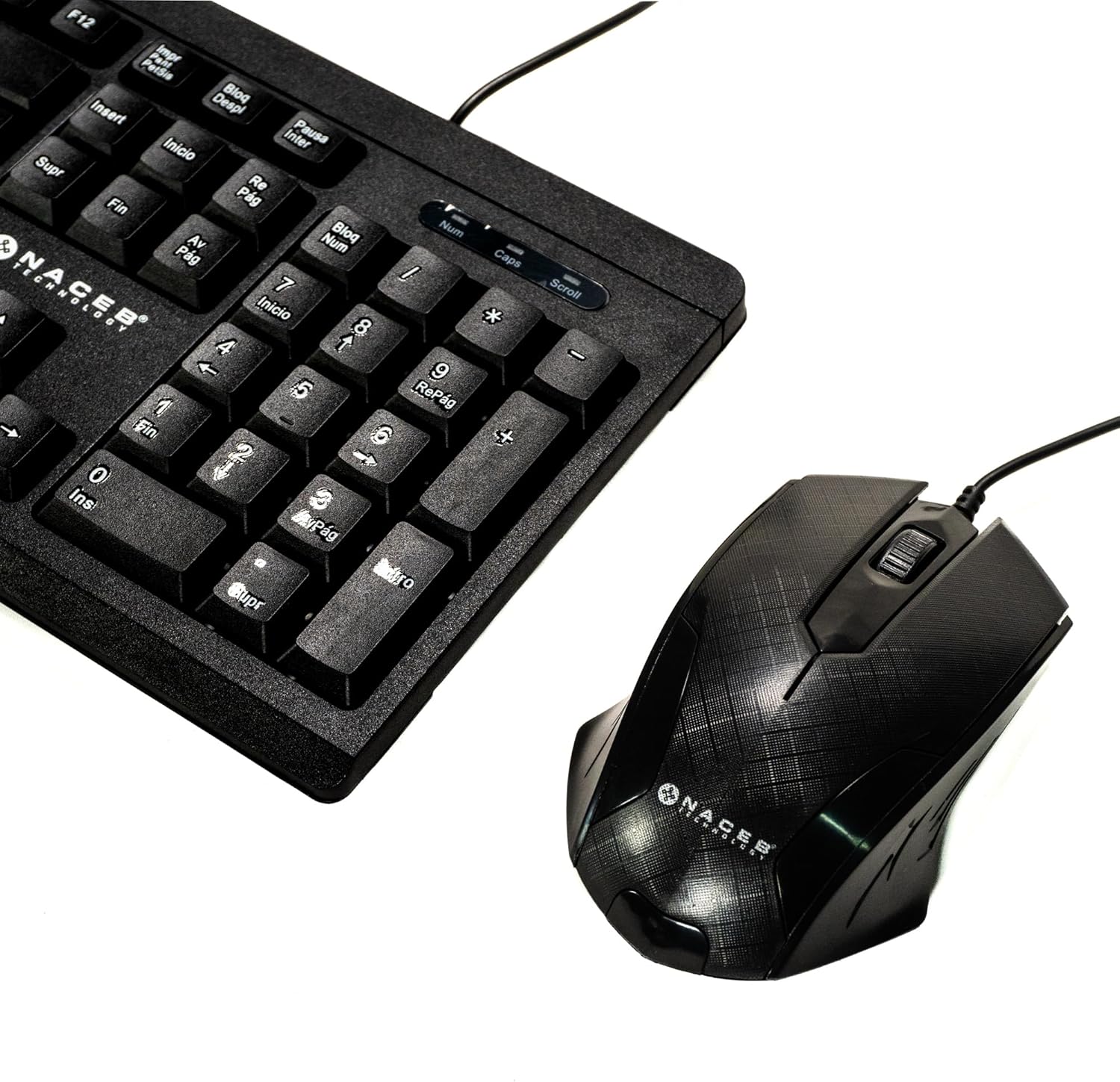 Kit Teclado Mouse Bocinas Naceb (Na-228N) Multimedia,Usb2.0,Color Negro