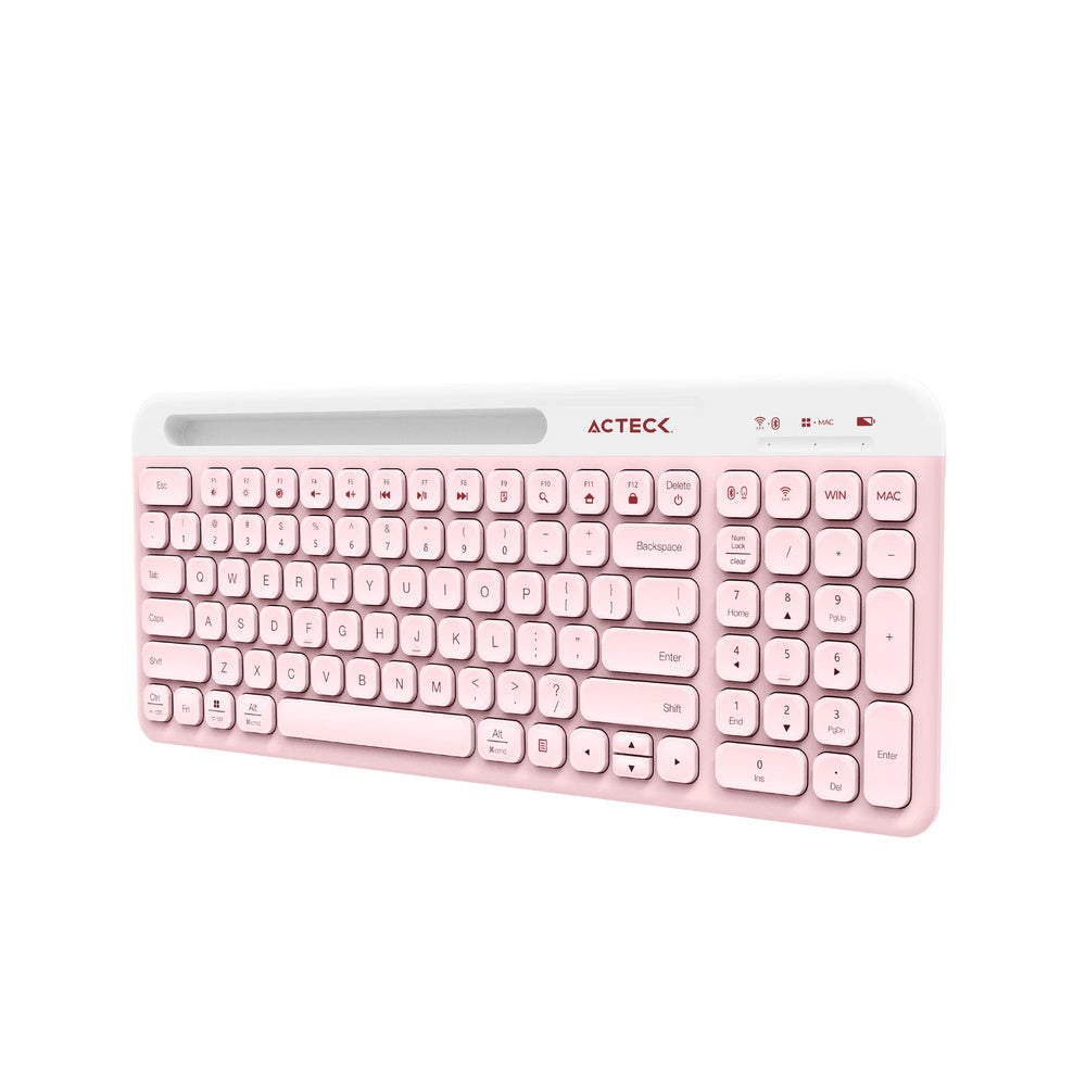 Kit Teclado Y Mouse Inalambrico Acteck (Ac-936279) Silk Mk720Rf Usbbt4000 Dpi100 Tecrosa