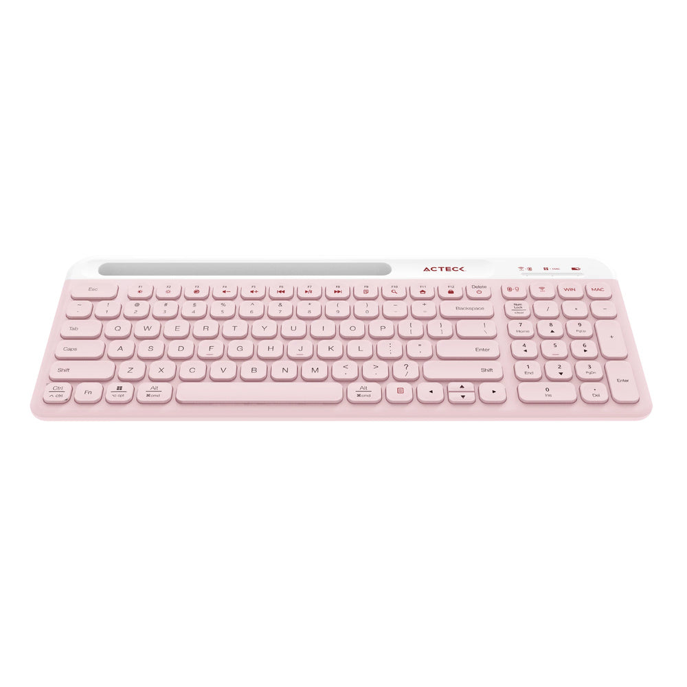 Kit Teclado Y Mouse Inalambrico Acteck (Ac-936279) Silk Mk720Rf Usbbt4000 Dpi100 Tecrosa