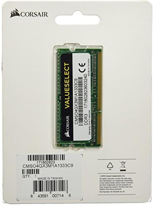 Memoria Sodimm Ddr3 Corsair (Cmso4Gx3M1A1333C9) 4Gb 1333Mhz Value Cl9