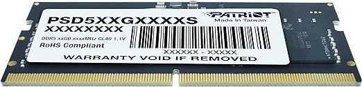 Memoria Sodimm Ddr5 Patriot (Psd516G480081S) Signature 16Gb (1X16Gb) 4800Mhz Cl40