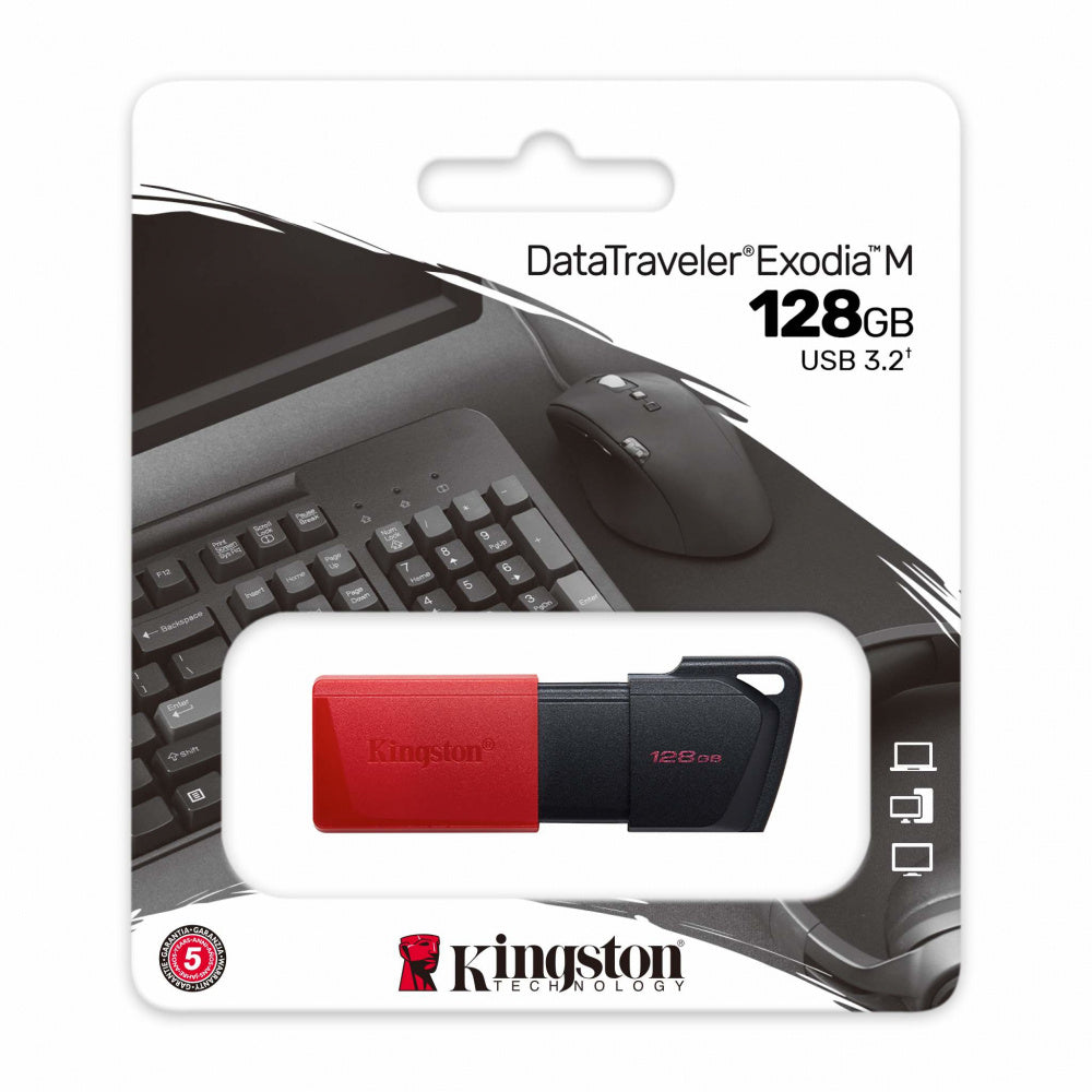 Memoria Usb Kingston (Dtxm/128Gb) 128Gb Data Traveler Exodia M, Plastica, Rojo Usb 3.0