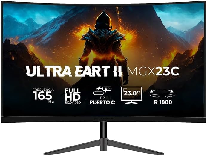 Monitor 23.8" Balam Rush (Br-938327) Ultra Earth Ii Mgx23C,1920*1080,165Hz,1Ms,Hdmi,Dp,Curvo,Negro