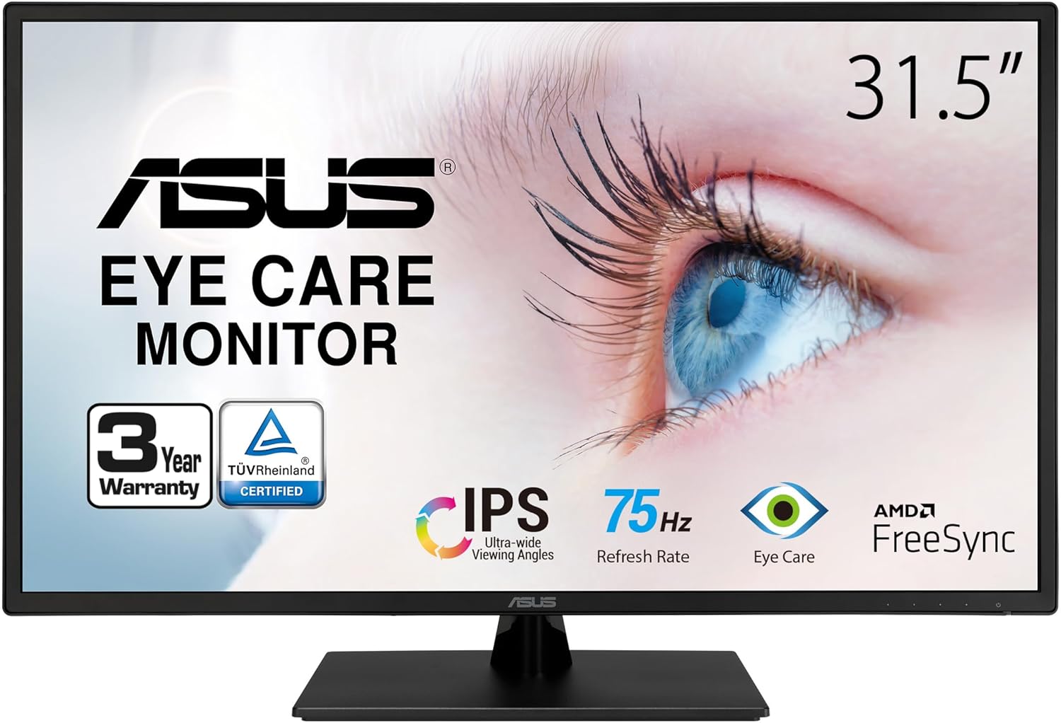 Monitor Led Asus 31.5" (Va329He)Eye Care,1920X1080,Fhd,Ips,75Hz,5Ms,Hdmi,Vga,Negro