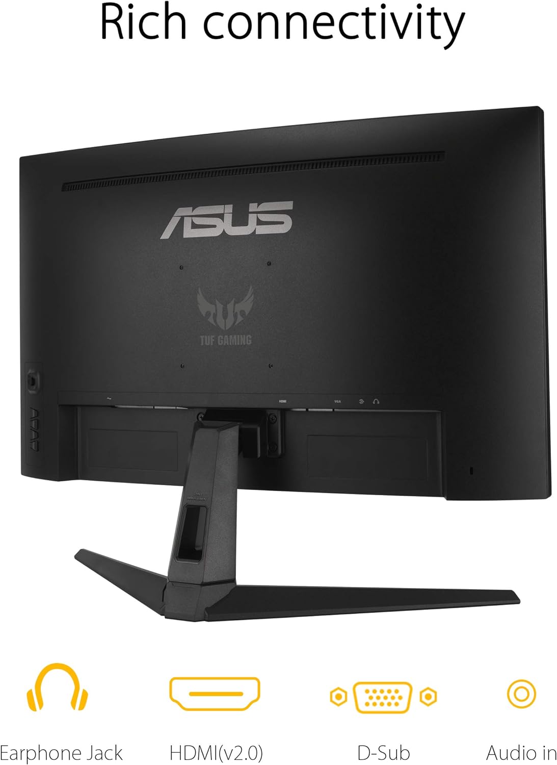 Monitor Led Asus 27" (Vg27Vh1B) Tuf Gaming Curvo,1920X1080,165Hz,1Ms,Va,Hdmi,Vga,Bocinas 2W,Freesync