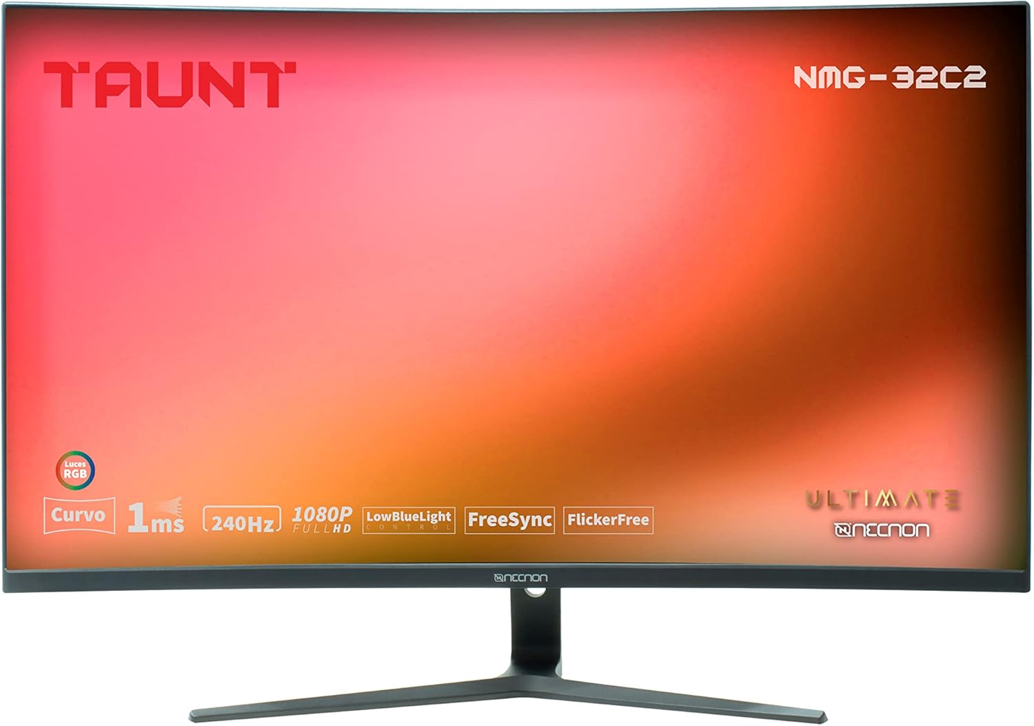 Monitor Gaming Led 31.5" Necnon (Nmg-32C2-Bl) 1920X1080, Curvo, 240Hz, 1Ms, Rgb, Hdmi,Vga,Dp, Blanco