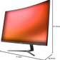 Monitor Gaming Led 31.5" Necnon (Nmg-32C2-Bl) 1920X1080, Curvo, 240Hz, 1Ms, Rgb, Hdmi,Vga,Dp, Blanco