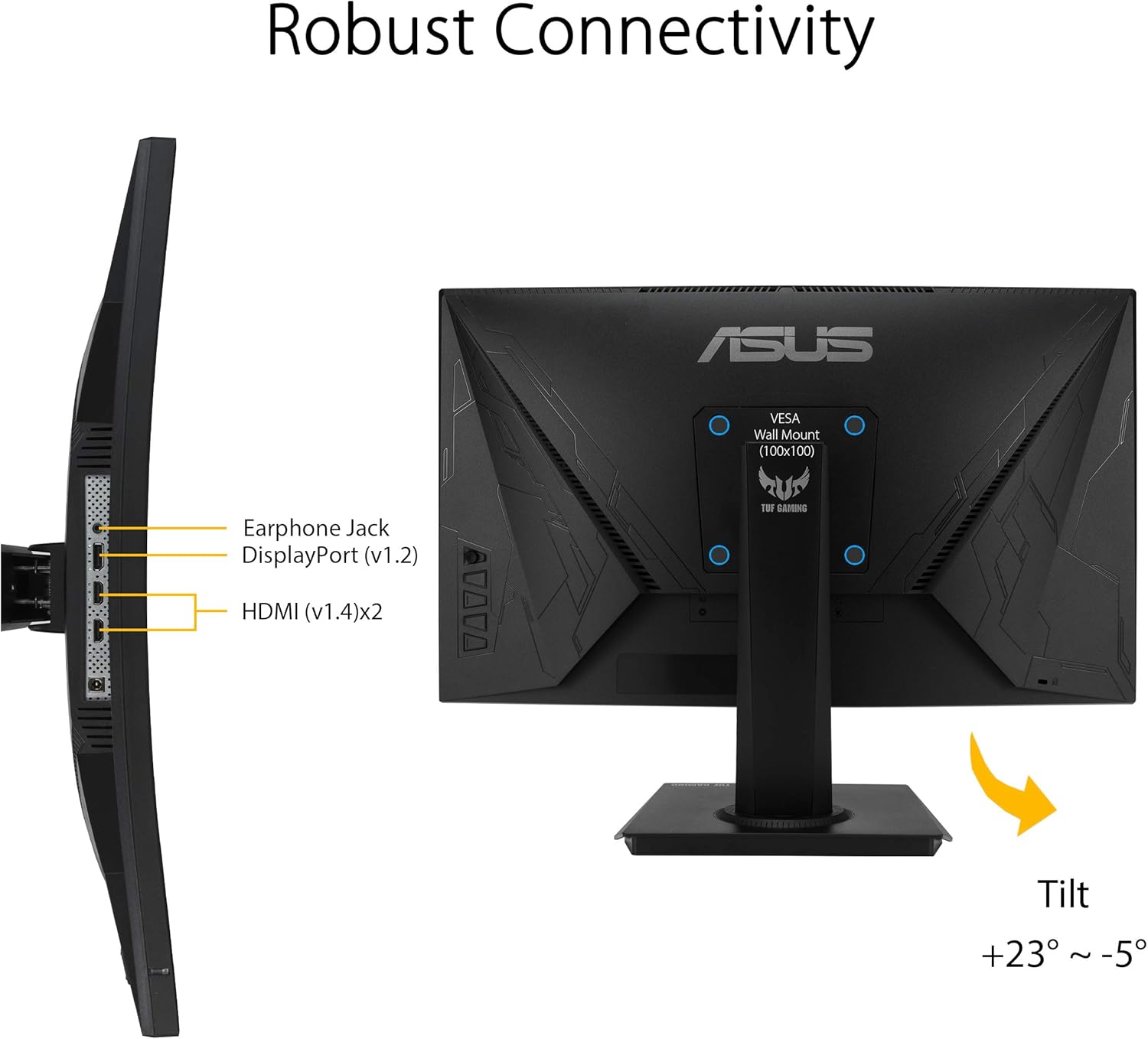 Monitor Led Asus 23.6" (Vg24Vqe) Tuf Gaming,1920X1080,165Hz,1Ms,Va,2*Hdmi,Dp,Elmb,Freesync Premium