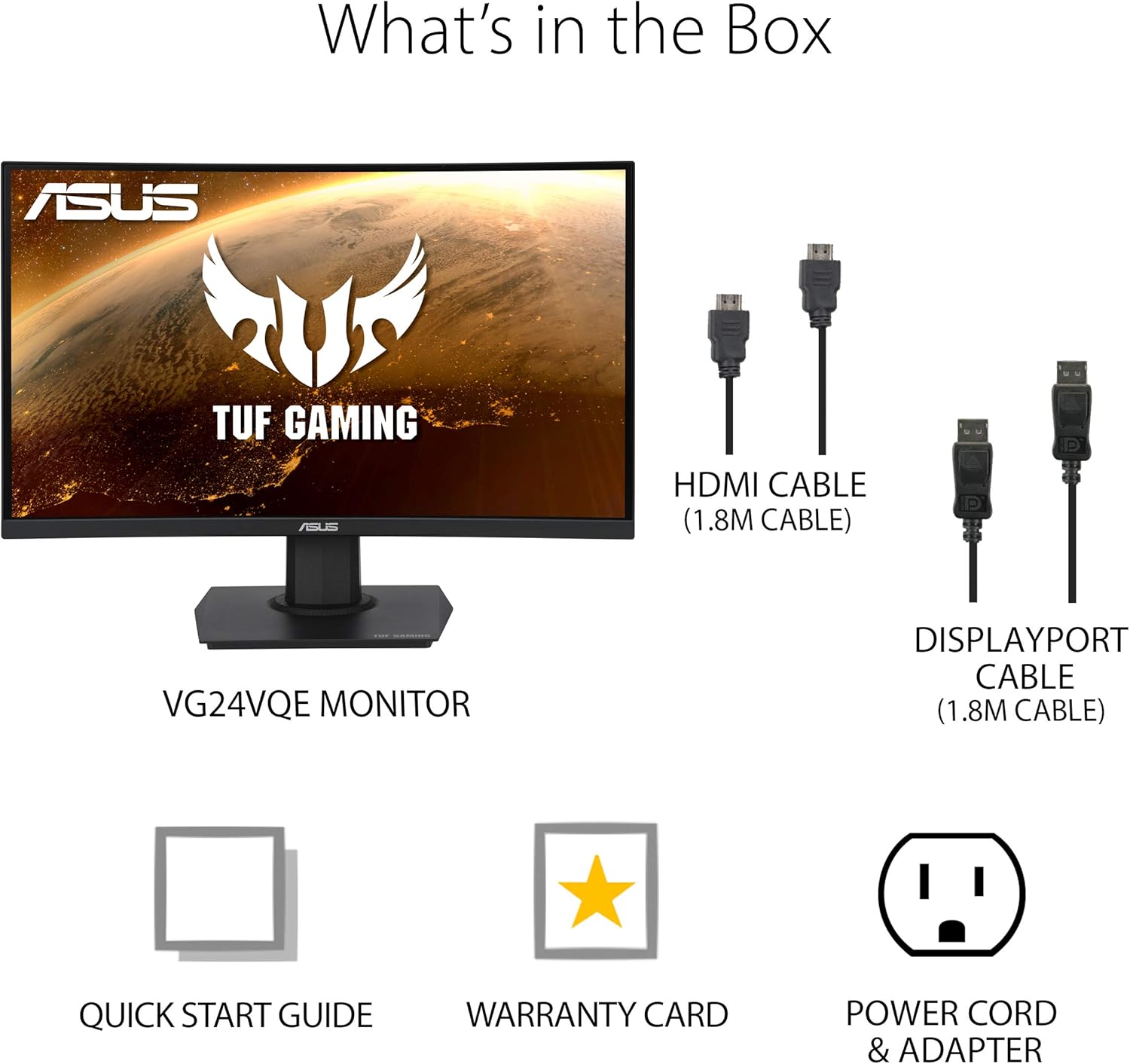 Monitor Led Asus 23.6" (Vg24Vqe) Tuf Gaming,1920X1080,165Hz,1Ms,Va,2*Hdmi,Dp,Elmb,Freesync Premium