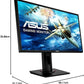 Monitor Led Asus 24" (Vg248Qg) 1080X1920 165Hz,Tn,1Ms,Hdmi,Dp,Dvi-D,G-Sync,Gameplus,Gris