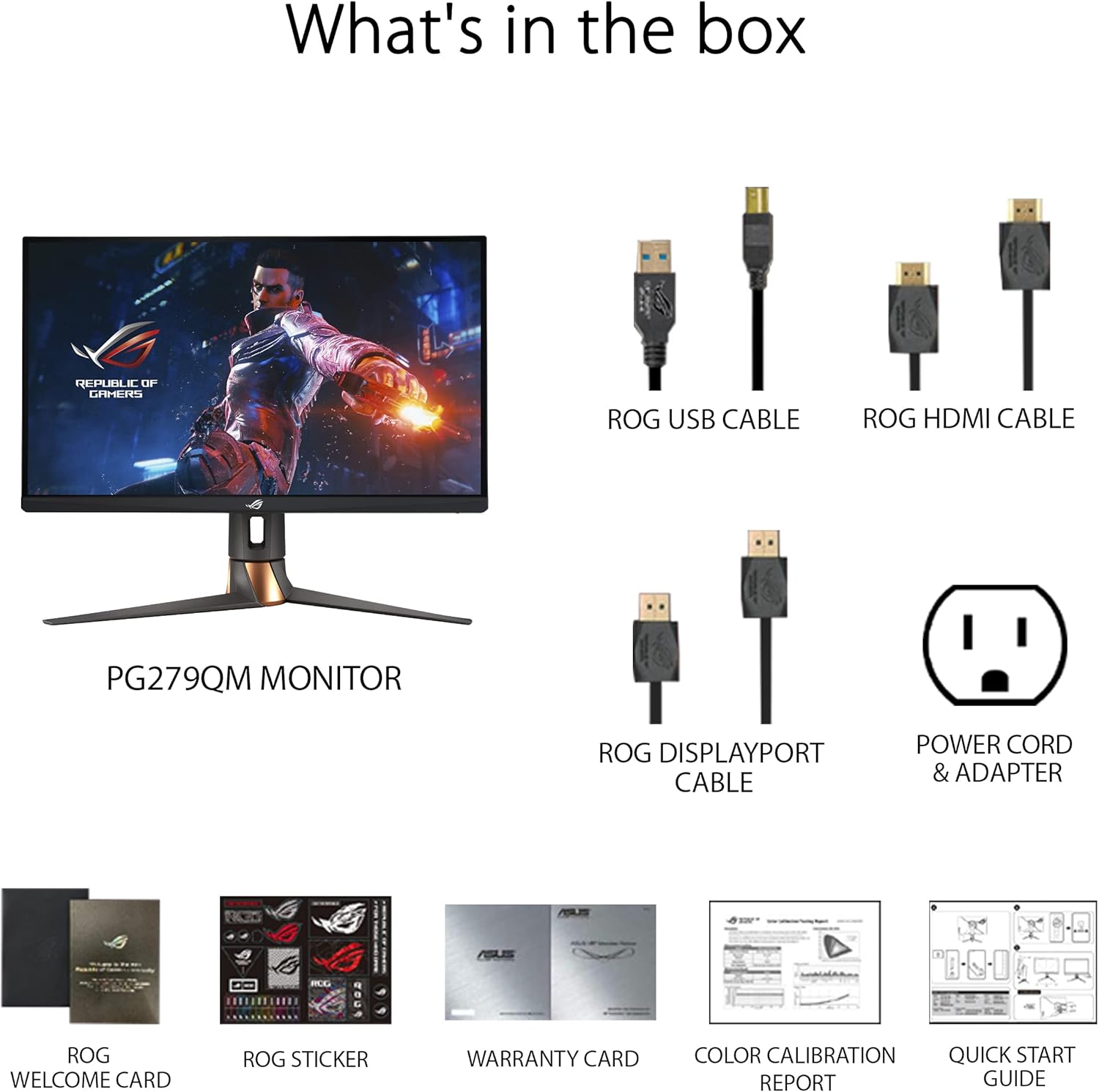 Monitor Led Asus 27 (Pg279Qm) Rog Swift2560X1440Qhdips240Hz1Ms2*Hdmidpg-Synchdr10Negro