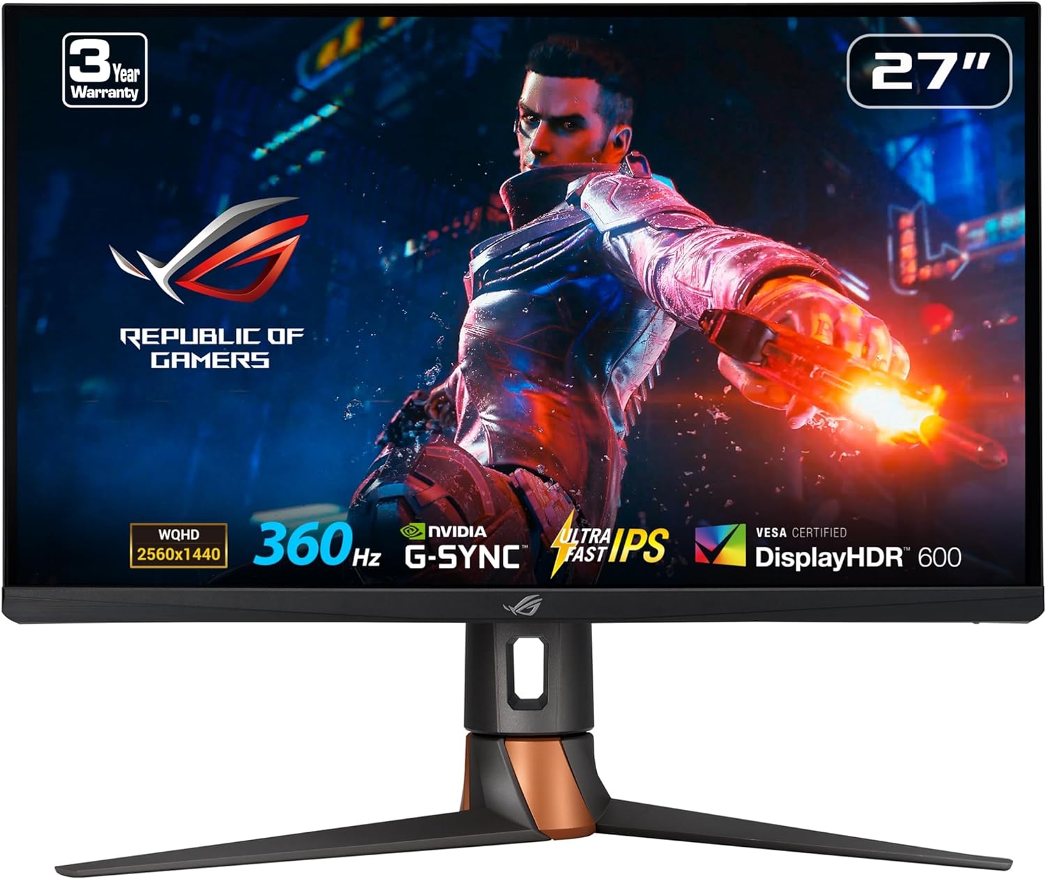 Monitor Led Asus 27 (Pg27Aqn) Rog Swift2560X1440Qhdled360Hz1Ms3*Hdmidpg-Synchdr10