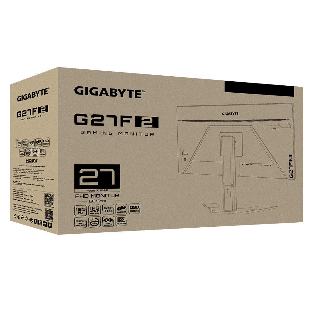 Monitor Led Gigabyte 27" (G27F 2) 1920 X 1080 Fhd,165Hz,Flat / Ips,Hdmi 1.4 *2