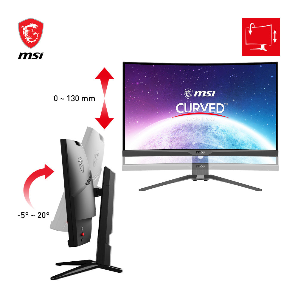 Monitor Led Msi 27 (Mag 275Cqrf Qd) 2560X1440 Curvo 170Hz 1Ms 1*Dp 2*Hdmi 1*Tipo C