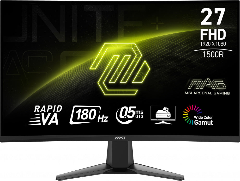 Monitor Led Msi 27 (Mag 27C6F) 1920X1080 Full Hd Curvo 180 Hz 1Ms 2*Hdmi 1*Dp