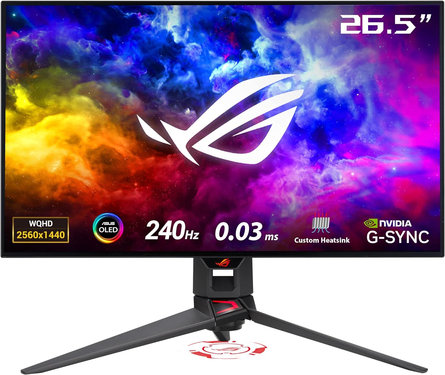 Monitor Oled Asus 27 (Pg27Aqdm) Rog Swift2560X1440Hdoled240Hz0.03Ms2*Hdmidpg-Synchdr10