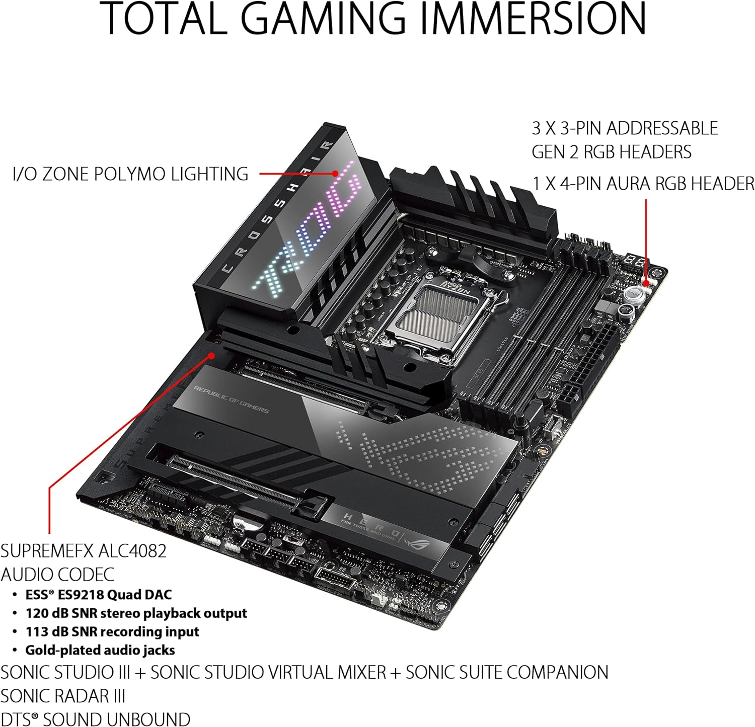 Motherboard Asus (Rog Crosshair X670E Hero) Socket Am5,Pci-E 5.0,4*Ddr5,Hdmi,2*Usb4,Wifi6E,Atx