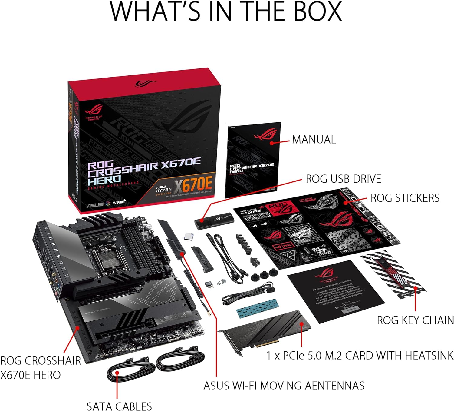 Motherboard Asus (Rog Crosshair X670E Hero) Socket Am5,Pci-E 5.0,4*Ddr5,Hdmi,2*Usb4,Wifi6E,Atx