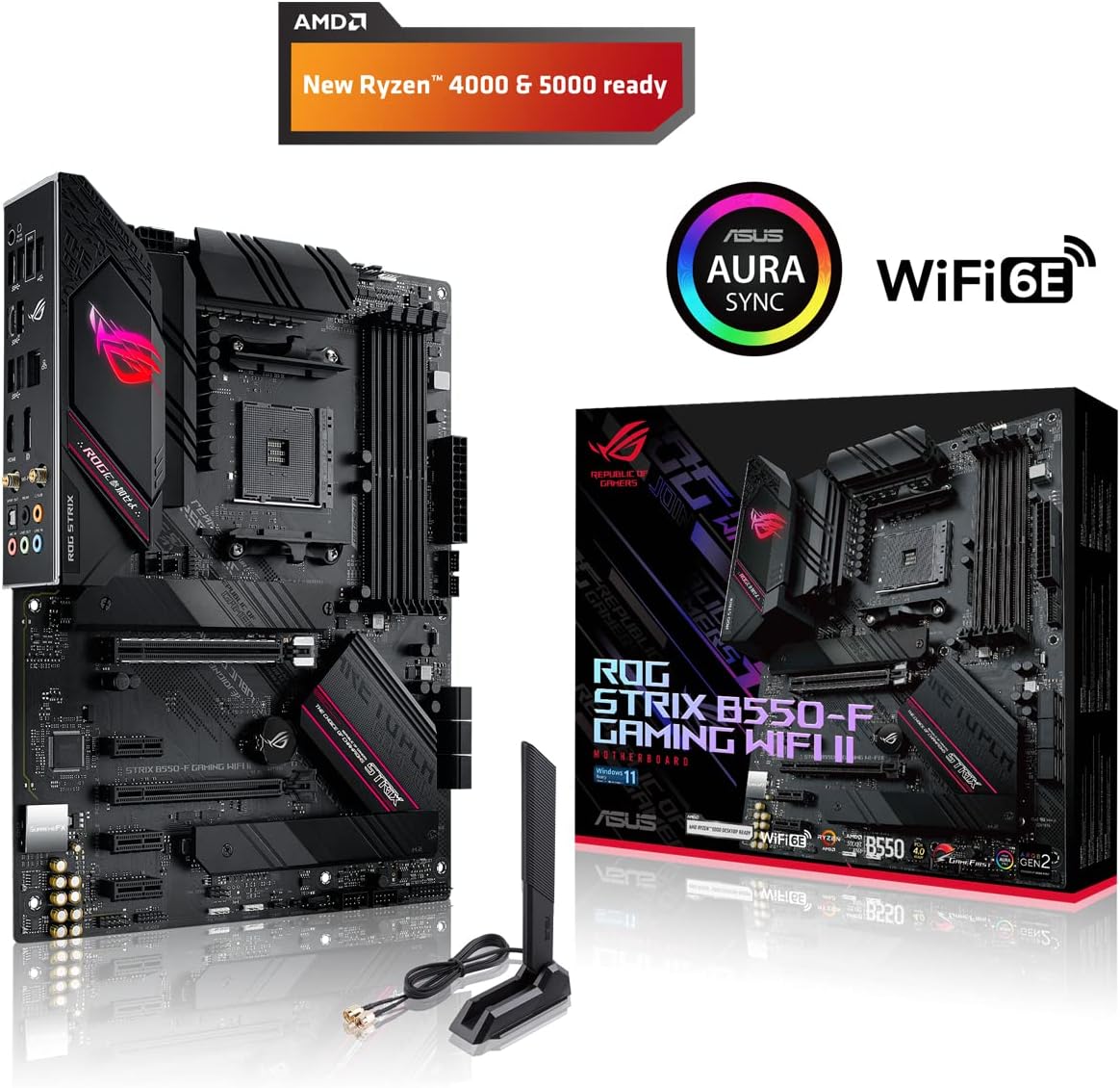Motherboard Asus (Rog Strix B550-F Gaming Wifi Ii) Socket Am4,4*Ddr4,Hdmi,Dp,Pcie-4.0,Wifi6E,Atx