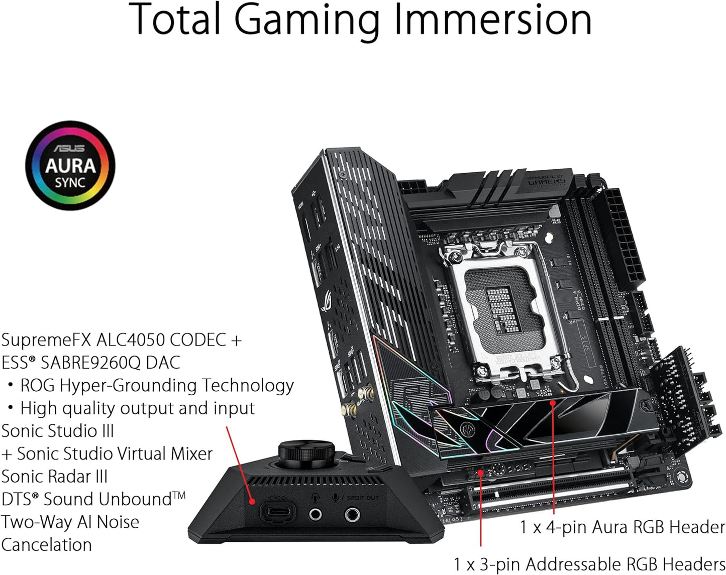 Motherboard Asus (Rog Strix Z790-I Gaming Wifi) Socket 1700 13A,2*Ddr5,Hdmi,Pci-E 5.0,Wifi6E,Mitx