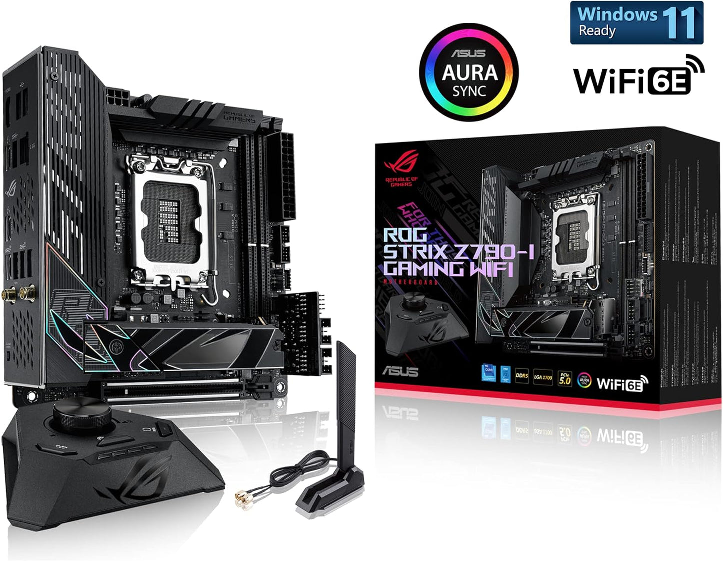 Motherboard Asus (Rog Strix Z790-I Gaming Wifi) Socket 1700 13A,2*Ddr5,Hdmi,Pci-E 5.0,Wifi6E,Mitx