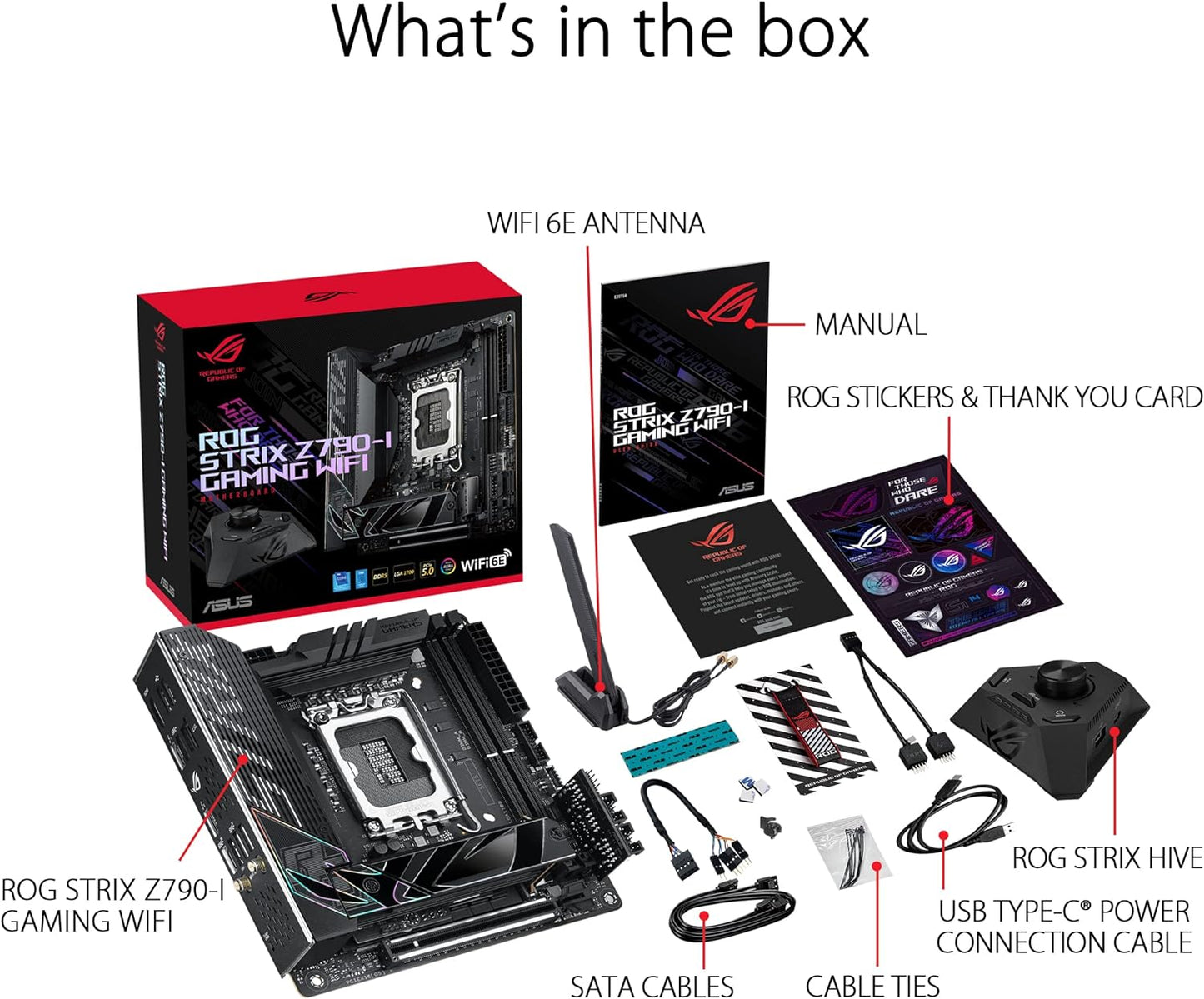 Motherboard Asus (Rog Strix Z790-I Gaming Wifi) Socket 1700 13A,2*Ddr5,Hdmi,Pci-E 5.0,Wifi6E,Mitx