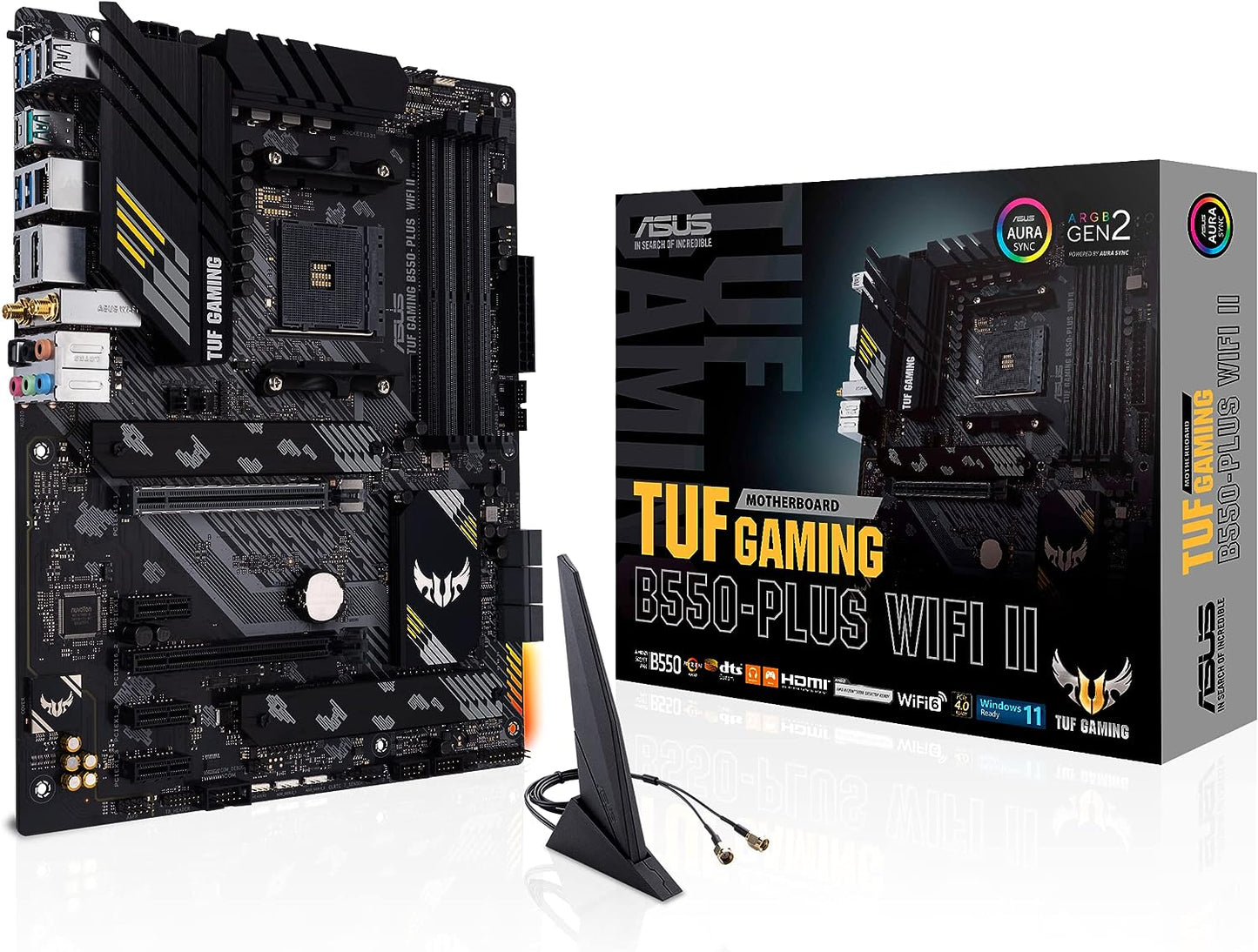 Motherboard Asus (Tuf Gaming B550-Plus Wifi Ii) Socket Am4,4*Ddr4,Hdmi,Dp,Pcie-4.0,Atx