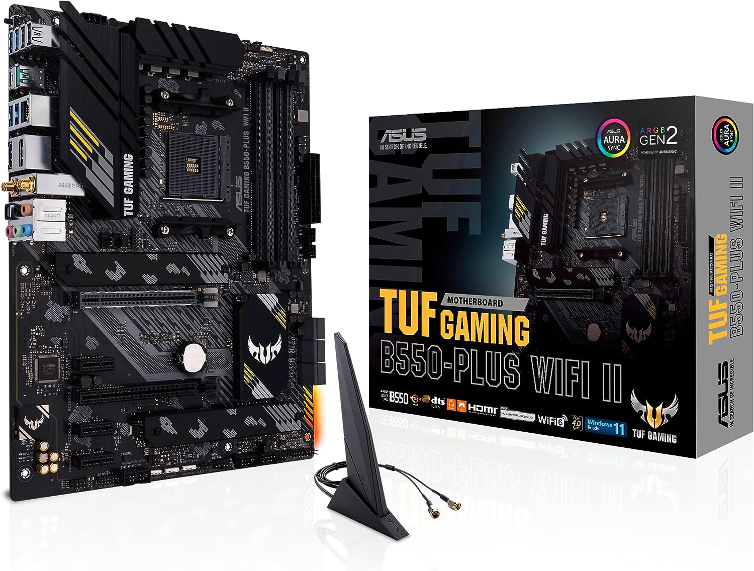 Motherboard Asus (Tuf Gaming B550-Plus Wifi Ii) Socket Am4,4*Ddr4,Hdmi,Dp,Pcie-4.0,Atx