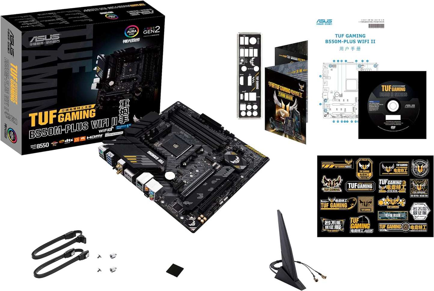 Motherboard Asus (Tuf Gaming B550-Plus Wifi Ii) Socket Am4,4*Ddr4,Hdmi,Dp,Pcie-4.0,Atx