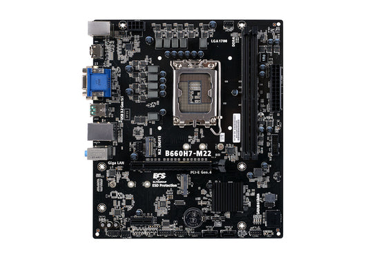 Motherboard Ecs (B660H7-M22) Socket 1700,2*Ddr4 3600,Vga,Hdmi,Dvi-D,Micro Atx