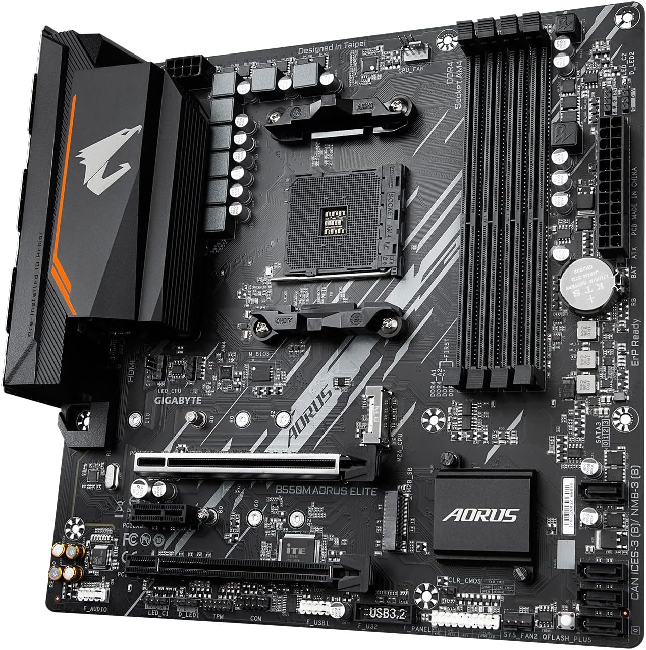 Motherboard Gigabyte (B550M Aorus Elite) Socket Am4, 4*Ddr4 4600Mhz, Hdmi, Dvi, Micro Atx