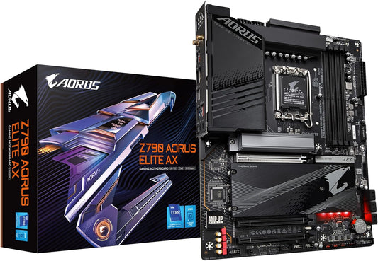 Motherboard Gigabyte (Z790 Aorus Elite Ax)Socket1700 12A/13A, 4* Dimm,Ddr5 5600,Pci-E 4.0 Nvme/Sat