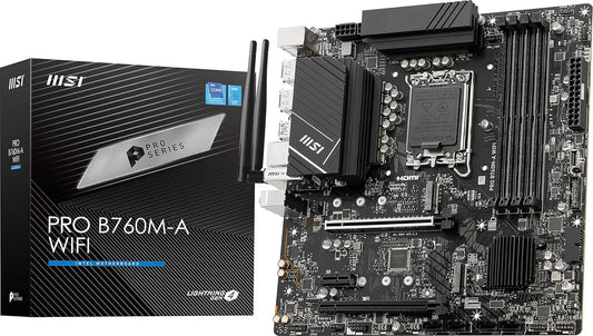 Motherboard Msi (Pro B760M-A Wifi) Socket 1700, 4*Ddr5 6800 Mhz, 2*Hdmi,2*Dp, Micro Atx