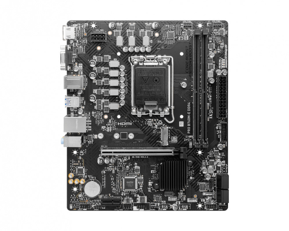 Motherboard Msi (Pro B760M-E Ddr4) Socket 1700 2*Ddr4 4800 1*Hdmi 1*Vga 1*M.2 Micro Atx