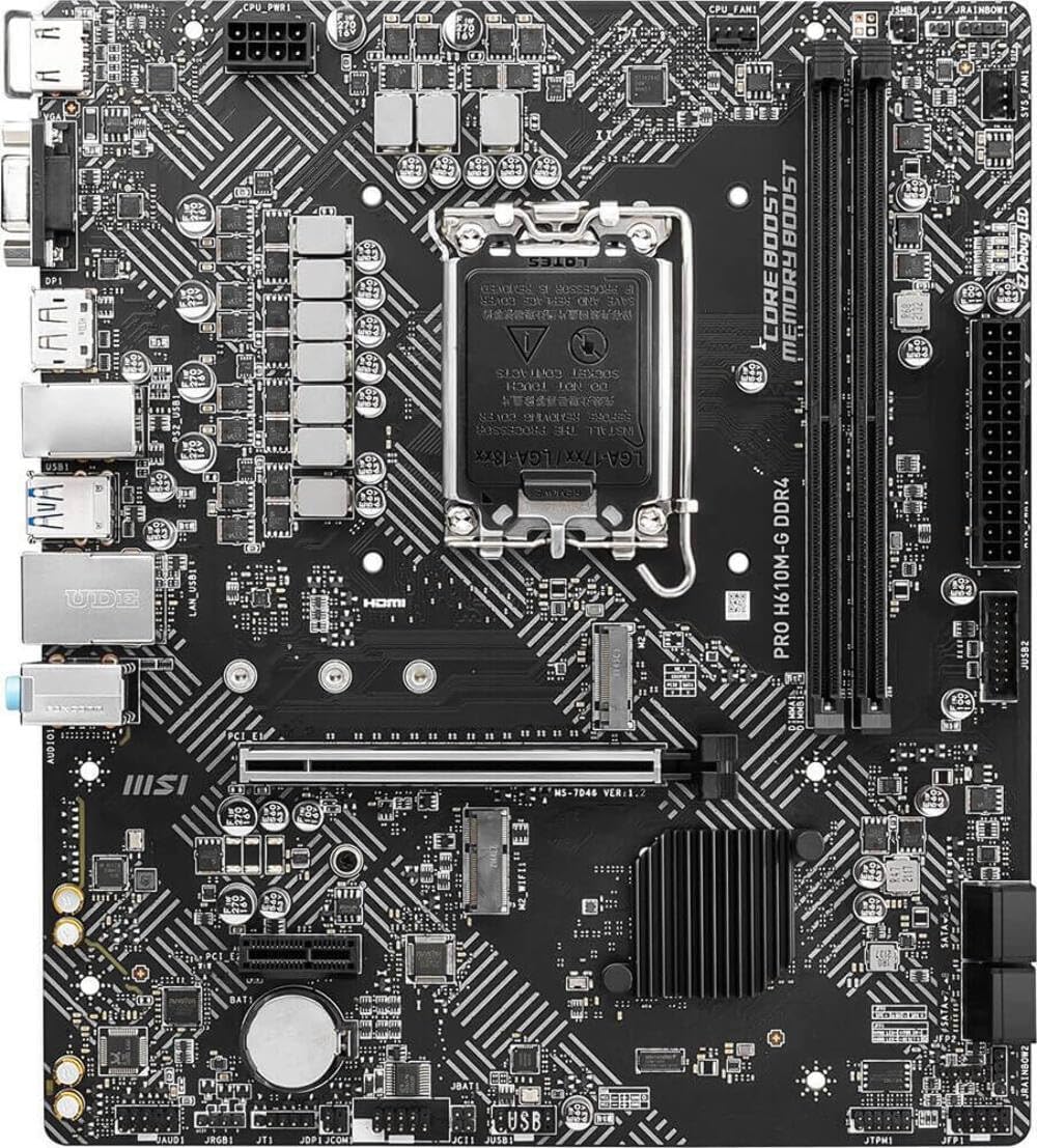Motherboard Msi (Pro H610M-G Ddr4) Socket 1700, 2*Ddr4 3200Mhz, Hdmi, Vga, Micro Atx