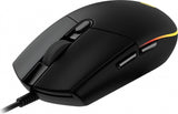 Mouse Gamer Logitech Óptico G203 Lightsync, Alámbrico, Usb, 8000Dpi, Negro