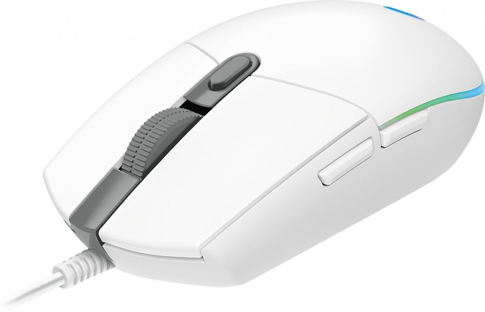 Mouse Gamer Logitech Óptico G203 Lightsync, Alámbrico, Usb, 8000Dpi, Blanco