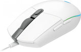 Mouse Gamer Logitech Óptico G203 Lightsync, Alámbrico, Usb, 8000Dpi, Blanco