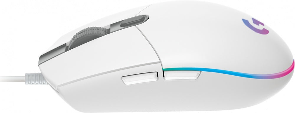 Mouse Gamer Logitech Óptico G203 Lightsync, Alámbrico, Usb, 8000Dpi, Blanco