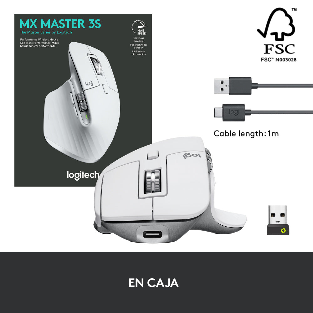 Mouse Logitech Mx Master 3S Darkfield Usb 8000Dpi Offwhite(910-006562)
