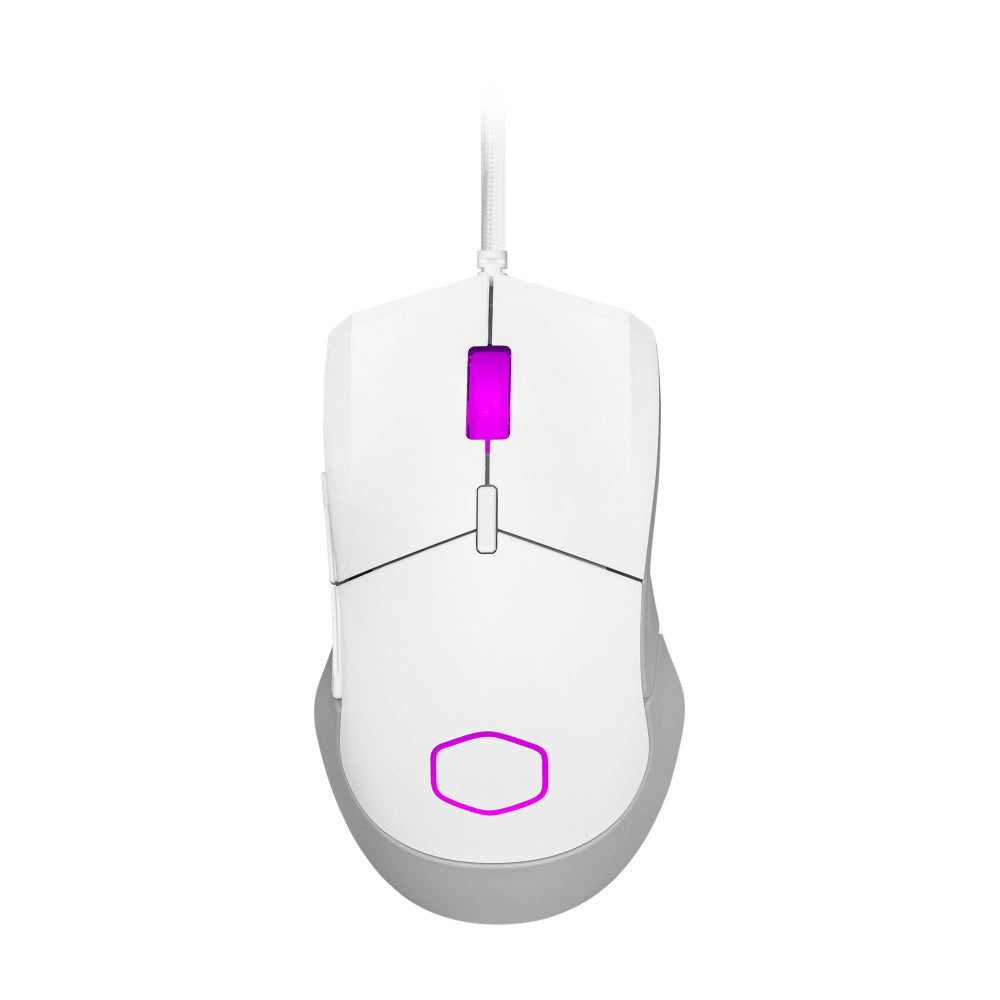 Mouse Optico Cooler Master (Mm-310-Wwol1) Mm310 Blanco, Ligero Ambidiestro,Rgb,400-12000Dpi