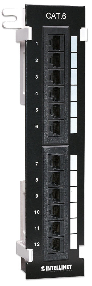 Intellinet Panel De Parcheo Para Pared Cat6, 12 Puertos Rj-45, Negro