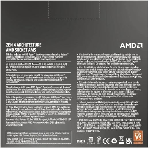 Procesador Amd (100-100000589Wof) Ryzen 9 7900X S-Am5 12 Core 170W C/Graf S/Fan