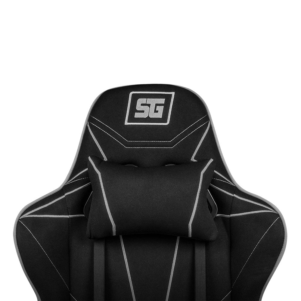 Silla Start The Game Tela Reclinable 2D Con Seguro Negro/Gris Cgc501