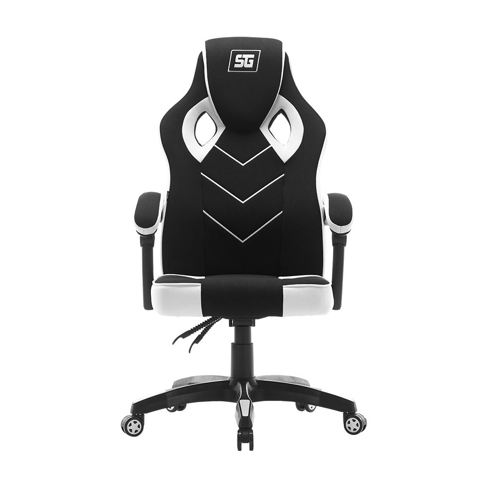 Silla Vorago Start The Game Cgc301-Wh, Tela, Reclinable, Negro/Blanco