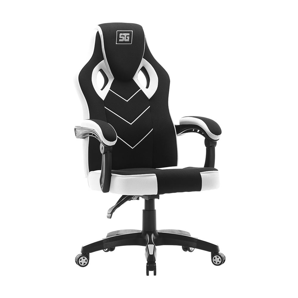 Silla Vorago Start The Game Cgc301-Wh, Tela, Reclinable, Negro/Blanco