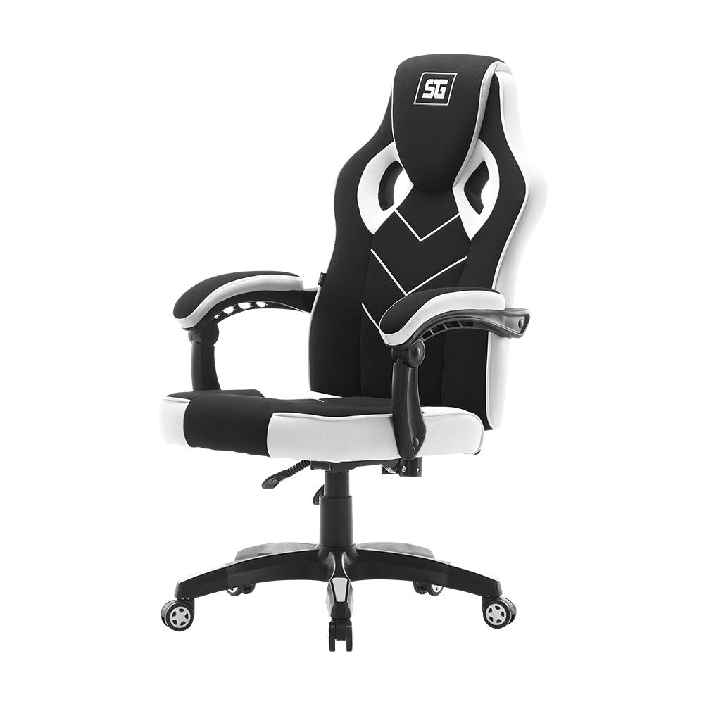 Silla Vorago Start The Game Cgc301-Wh, Tela, Reclinable, Negro/Blanco